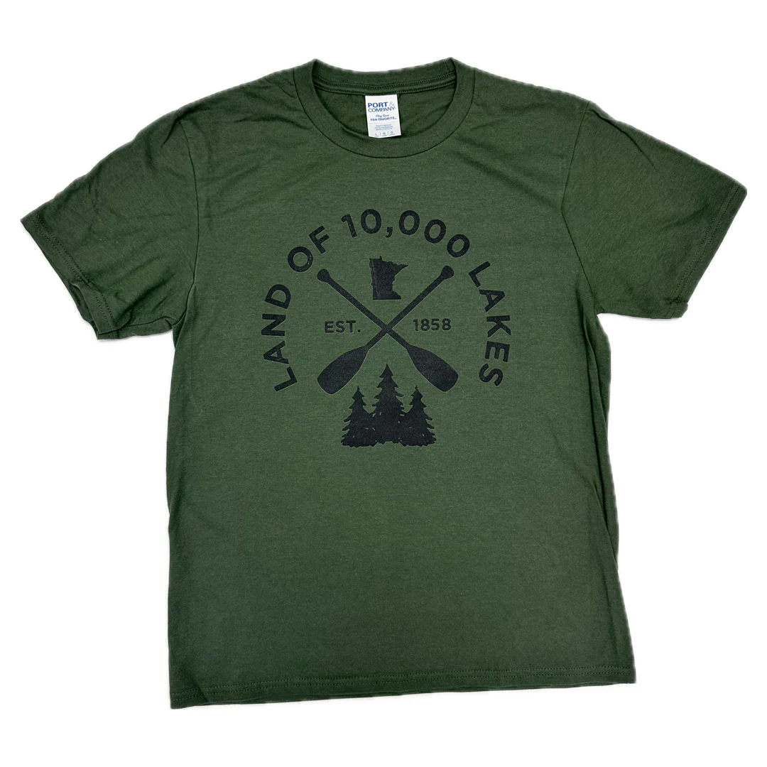 MN Lakes Tee (Olive) - Youth