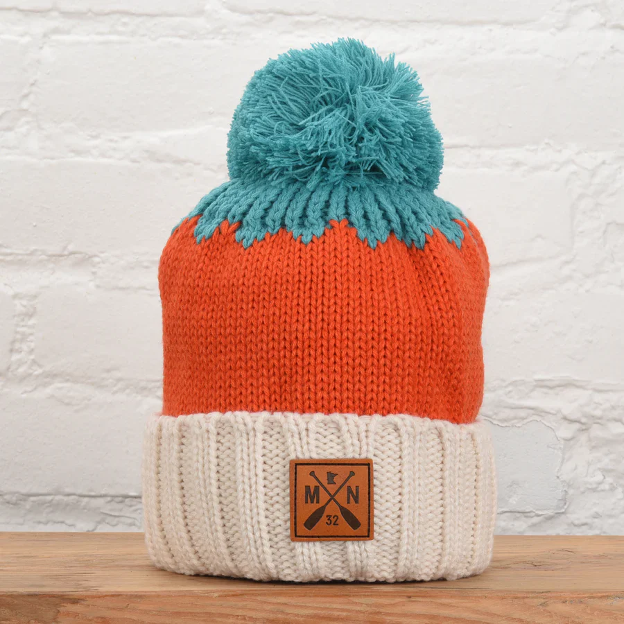Ashland Beanie - Cream/Orange/Teal