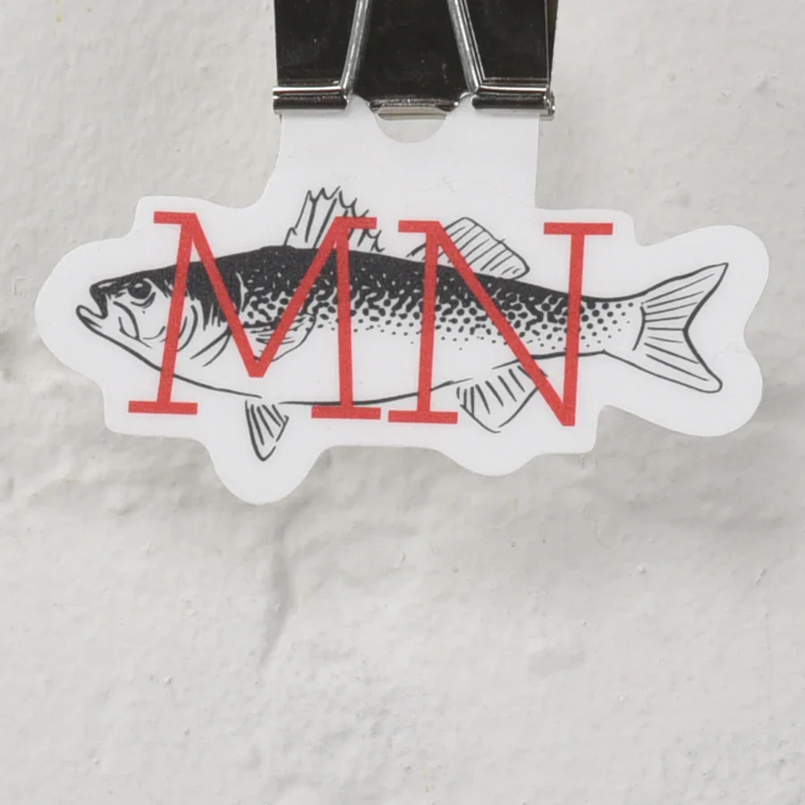 MN Fish Sticker - Red/Black/White