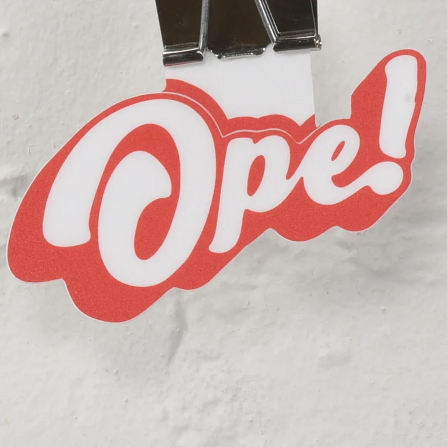 Ope! Script Sticker - Red/White