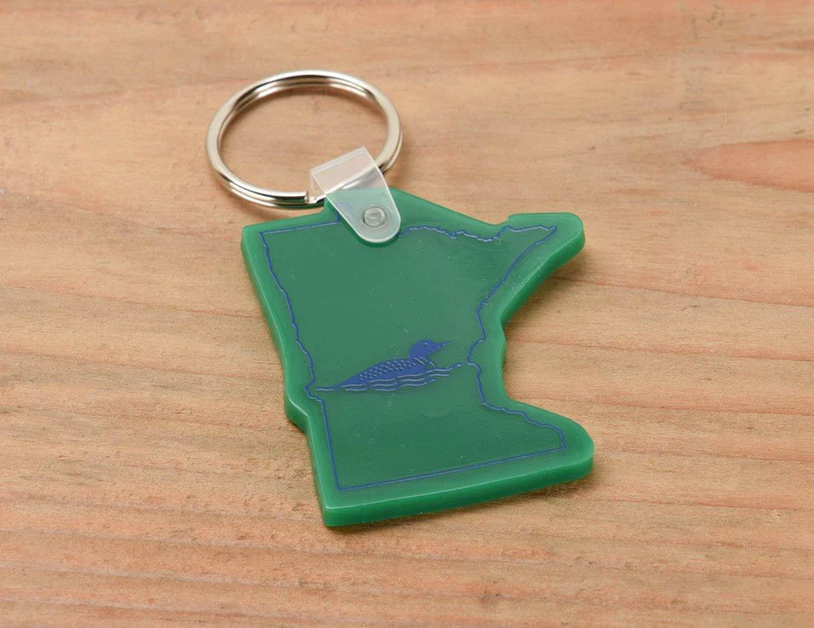 Silhouette Keychain - Green/Blue
