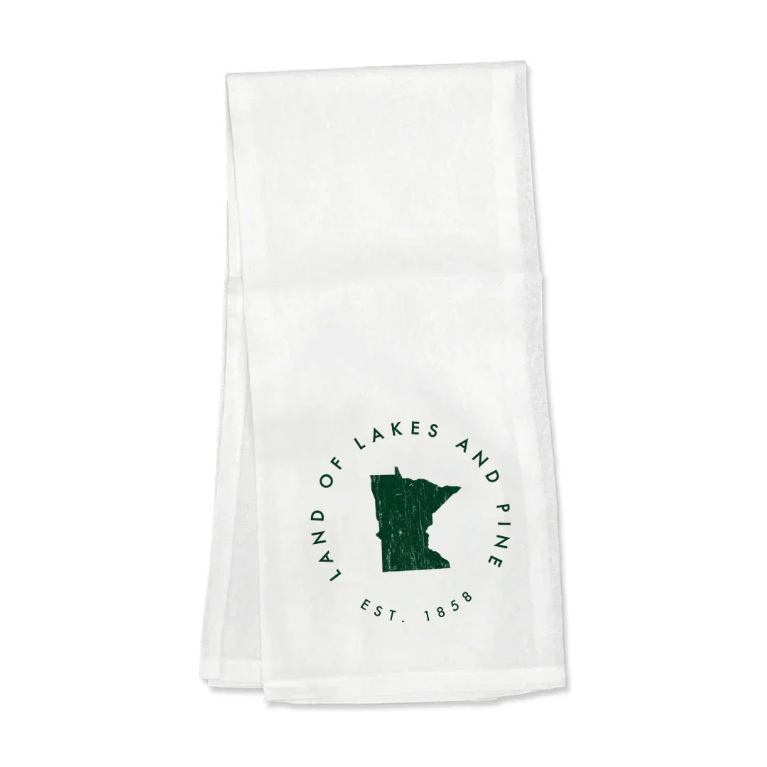Green Two Harbors Tea Towel