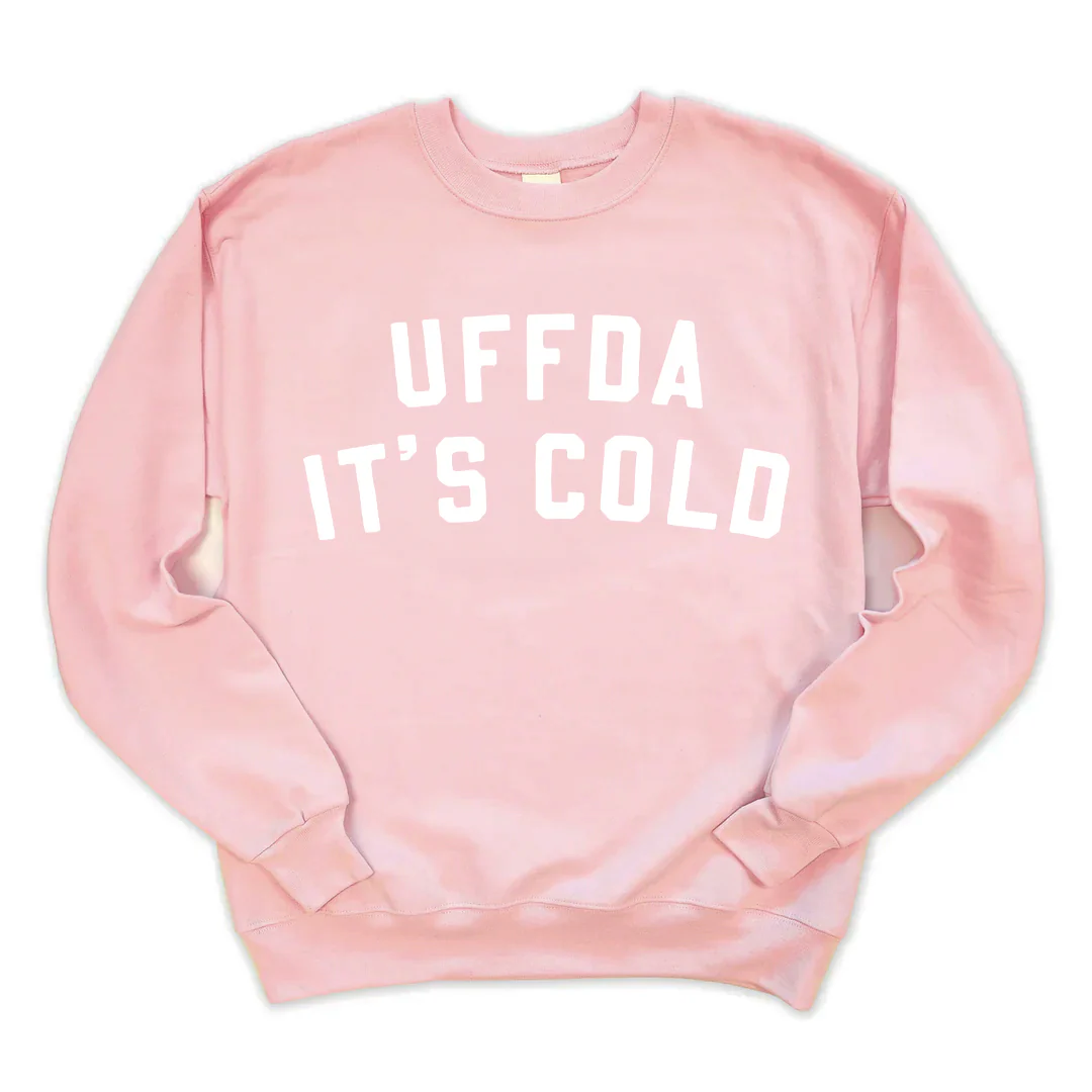 Uffda It's Cold Crewneck (Pale Pink)