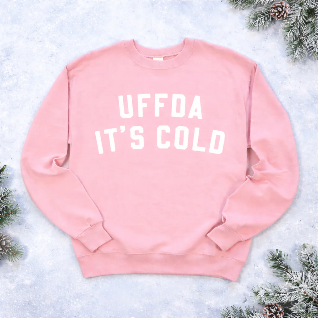 Uffda It's Cold Crewneck (Pale Pink) - Image 2