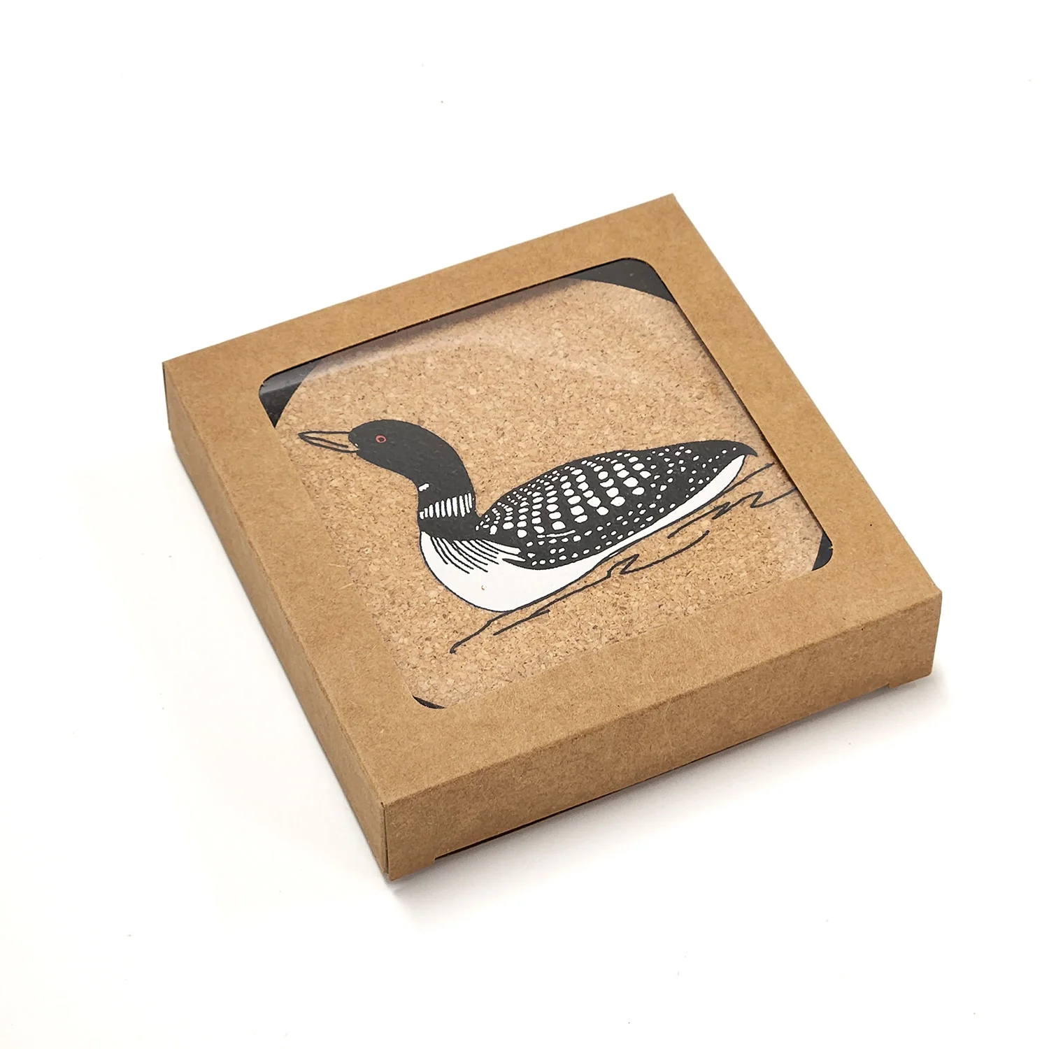 Water Dance Loon Cork Coaster Set - Image 2