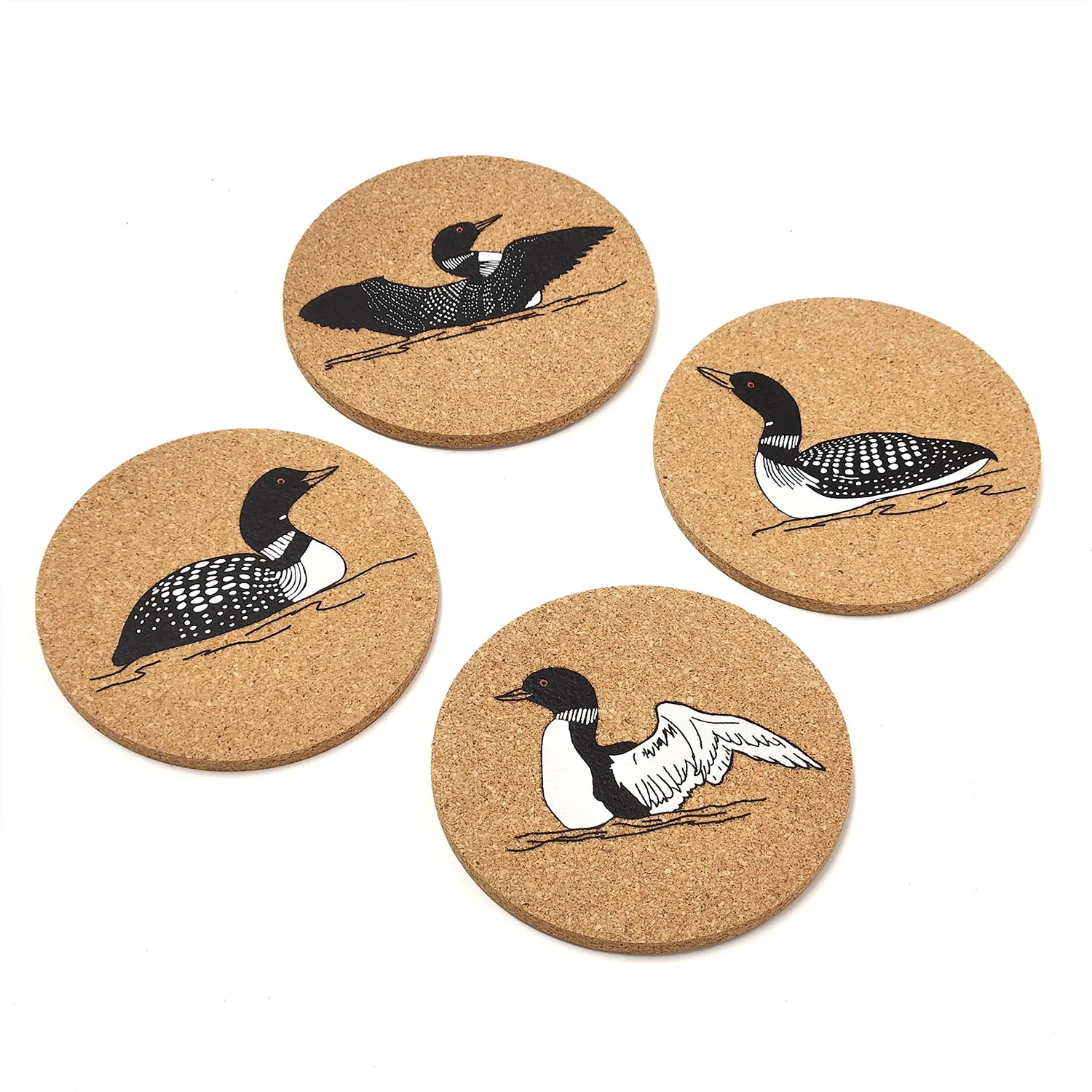 Water Dance Loon Cork Coaster Set - Image 5
