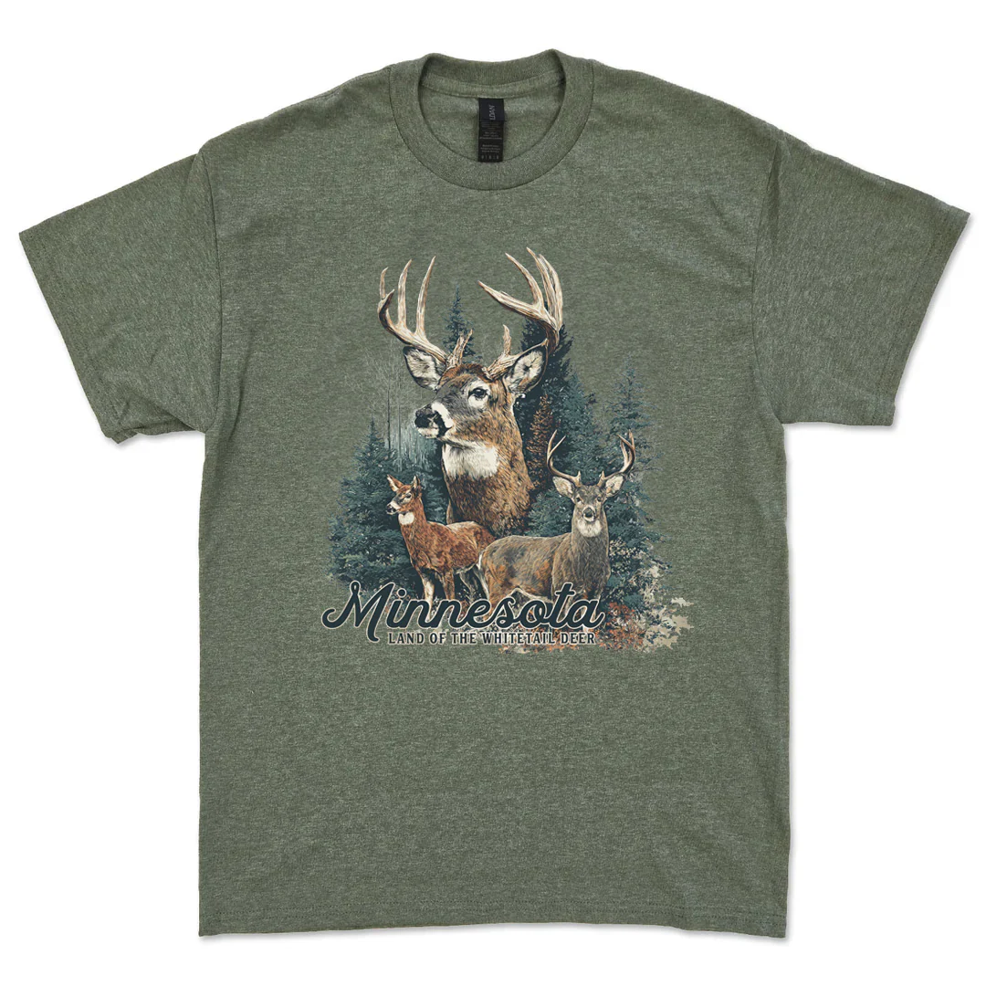 Whitetail Deer Tee (Heather Military Green)